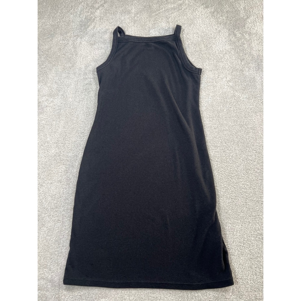 UGG Ribbed Mini Dress S Black Cotton Lyocell Blend Sleeveless Bodycon 1126476